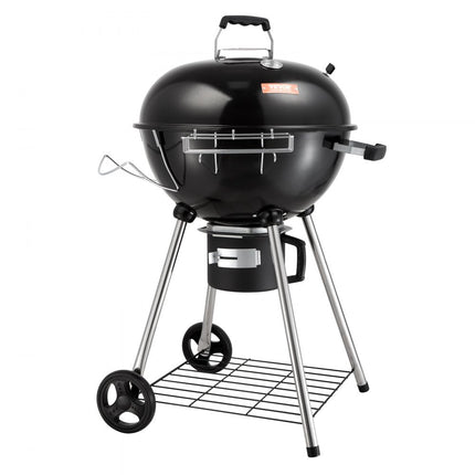 VEVOR Kettle houtskoolgrill kogelgrill 56 cm draagbaar, barbecue kogelgrill met deksel, asbak picknickgrill met groot grilloppervlak, houtskool, zwart, 63 x 82 x 88 cm houtskool ronde grill reizen
