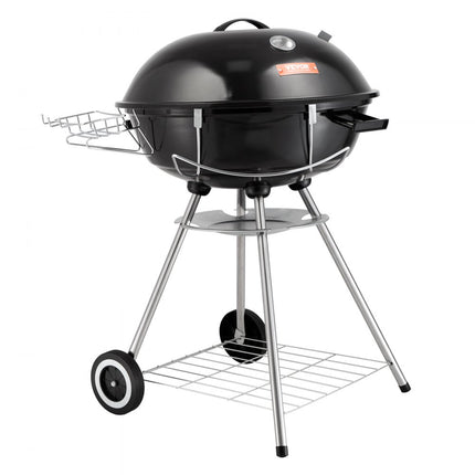 VEVOR Kettle houtskoolgrill kogelgrill 56 cm draagbaar, barbecue kogelgrill met deksel, heerlijke BBQ, picknickgrill met groot grilloppervlak, houtskool, zwart, 63 x 82 x 88 cm houtskool ronde grill reizen