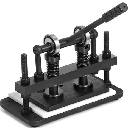 VEVOR lederen ponsmachine, handmatige lederen snijmachine, lederen embossingmachine, 36 x 25 x 47 cm, stalen ponsmachine, 1,5 ton druk, maximale drukslag 10 mm, handmatige embossingpers, lederen cutter