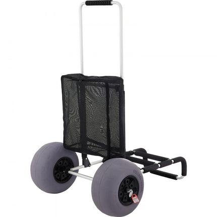 VEVOR Handwagen Opvouwbare strandwagen Transportwagen 84 tot 131 cm Verstelbaar 58,4 x 38,1 cm Laadruimte Tuinwagen Strandwagen 75 kg Belastbaar voor alle terreinen, buitenshuis Kamperen Winkelen Zwart