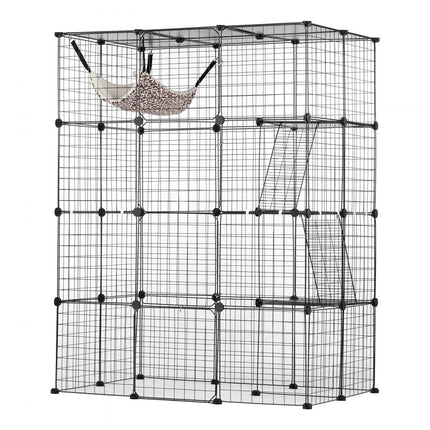 VEVOR 4-laags kattenkooi kattenbehuizing metalen draadkooi 1041x711x1397mm