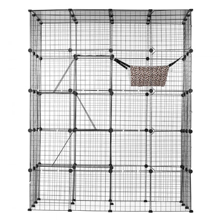 VEVOR 4-laags kattenkooi kattenbehuizing metalen draadkooi 1371x1041x1754mm