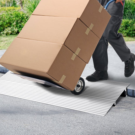 VEVOR Instaphelling 12" x 34" x 2" Rolstoelhelling 800 lbs Laadvermogen Toegangshelling van aluminiumlegering Stoeprand Modulair ontwerp Drempelhelling Antislip aluminium oprit