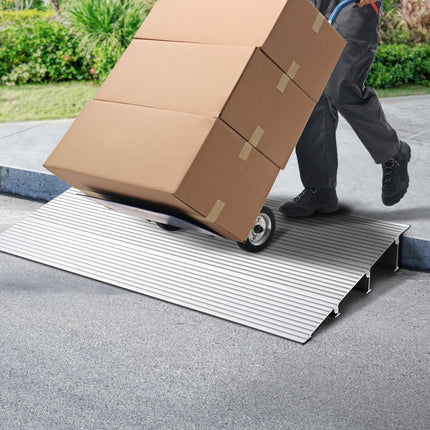 VEVOR Deurdrempel, 3" Hoogte, 800 lbs Laadvermogen Deuroprit voor rolstoelen, Aluminium Instaplijst, Verstelbare Modulaire Dorpeloprit voor rolstoelen, scooters, elektrische rolstoelen