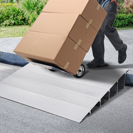 VEVOR Instaphelling 27" x 34" x 5" Rolstoelhelling 800 lbs Draagvermogen Aluminiumlegering Toegangshelling Stoeprand Modulair ontwerp Drempelhelling Antislip aluminium oprijplaat