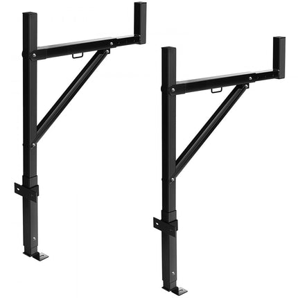 VEVOR Vrachtwagenbagagerek, 49-87 cm uitschuifbaar vrachtwagenladderrek, 980-1108 mm in hoogte verstelbaar, 113 kg capaciteit, stalen ladderrek voor vrachtwagen, vrachtwagenbedrek voor kajak, surfplank, hout