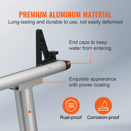 VEVOR Truck Carrier Truck Rack, 800 lb capaciteit, 1803x787,4 mm aluminium ladderrek voor vrachtwagen met 8 niet-borende C-klemmen, vrachtwagenbedrek met twee palen, set voor kajak, surfplank