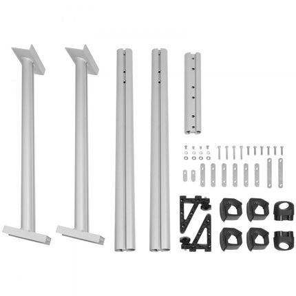 VEVOR Truck Carrier Truck Rack, 800 lb capaciteit, 1803x787,4 mm aluminium ladderrek voor vrachtwagen met 8 niet-borende C-klemmen, vrachtwagenbedrek met twee palen, set voor kajak, surfplank