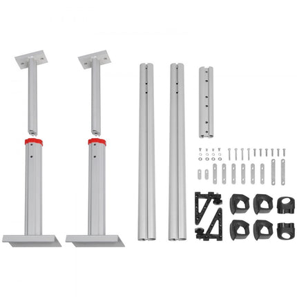 VEVOR Truck Carrier Truck Rack, 363 kg capaciteit, 43-75 cm in hoogte verstelbaar, 2 stuks aluminium ladderrek met 8 niet-borende C-klemmen, vrachtwagenbedrek voor kajak, surfplank, hout, ladder