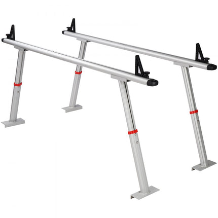 VEVOR Truck Carrier Truck Rack, 363 kg capaciteit, 43-75 cm in hoogte verstelbaar, 2 stuks aluminium ladderrek met 8 niet-borende C-klemmen, vrachtwagenbedrek voor kajak, surfplank, hout, ladder