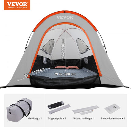 VEVOR Daktent Vrachtwagentent 200 x 165 x 170 cm, dubbellaagse tent Buiten Pickup Truck Tent Truck Bed Tent Outdoor Familie Camping Reizen Autotent, Waterdichte Autodaktent Achtertent Draagtas
