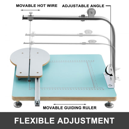 VEVOR Piepschuimsnijders Schuimsnijder Hot Wire Foam Snijmachine Parel Katoen Verstelbare Hoek Legering Eenvoudige Bediening