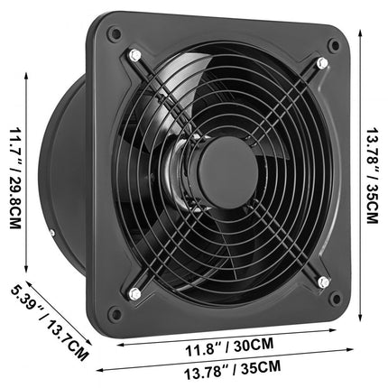VEVOR Ventilatie Afzuigkap Uitlaat Ventilator Blazer 12''/300mm 2800RPM Raam Luchtblazer