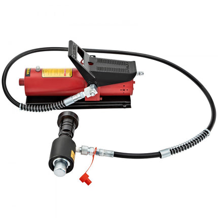 VEVOR hydraulische uitlaatpijpexpander maat 1-5/8" tot 4-1/4", 10T pedaalpomp inbegrepen met 4 matrijzen, 2 opbergkoffers voor koperen aluminium pijpen in autoreparatie