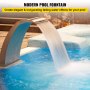 VEVOR zwembadwatervalfontein waterfontein 40x20cm zilveren zwembadfontein voor inbouwzwembaden watervallen tuin buiten transparante vijverwaterpartij