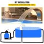 VEVOR Waterval Fontein waterval douche waterval douche met gebogen roestvrijstalen element watergolf voor zwembad
