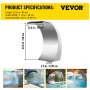VEVOR Waterval Fontein waterval douche waterval douche met gebogen roestvrijstalen element watergolf voor zwembad