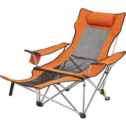 VEVOR ligstoel campingstoel tuinstoel strandligstoel klapstoel oranjegrijs