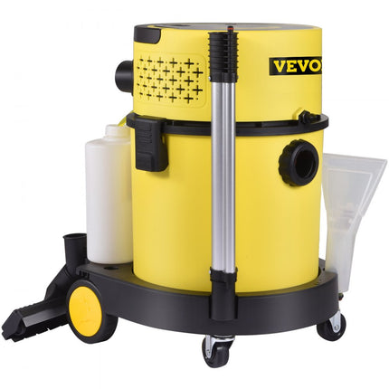 VEVOR Nat Droogstofzuiger 4-in-1 Nat Droogzuiger 1200 W Alleszuiger Gemaakt van Hoogwaardig PP-materiaal met Gebruiksvriendelijke Afstandsbediening en 5 Verschillende Borstels voor Thuis, Binnenplaats