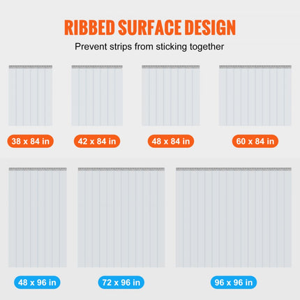 VEVOR strokengordijn PVC deurgordijn 42" x 84" koelkast met vriesvak doorzichtig plastic