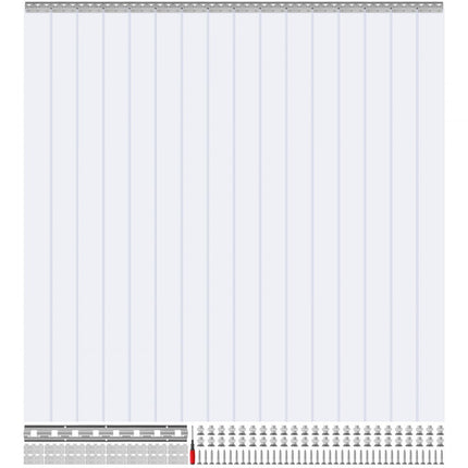 VEVOR 244x244cm strokengordijnlamellen PVC transparant, 16 stuks