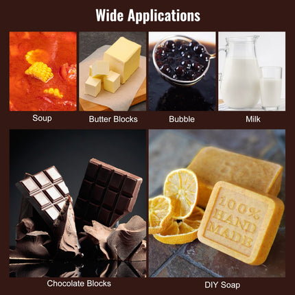 VEVOR Chocoladesmeltkroes Commerciële Elektrische Chocoladesmelter 1500W Smeltkroes Roestvrij Staal 3 x 3.3L Container Chocoladesmeltmachine Smeltkroes Pot