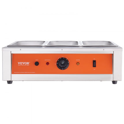 VEVOR Chocoladesmeltkroes Commerciële Elektrische Chocoladesmelter 1500W Smeltkroes Roestvrij Staal 3 x 3.3L Container Chocoladesmeltmachine Smeltkroes Pot