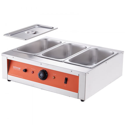 VEVOR Chocoladesmeltkroes Commerciële Elektrische Chocoladesmelter 1500W Smeltkroes Roestvrij Staal 3 x 3.3L Container Chocoladesmeltmachine Smeltkroes Pot