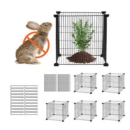 VEVOR set van 5 plantenbeschermingen tegen dieren 390x390x365mm metalen plantenkooi