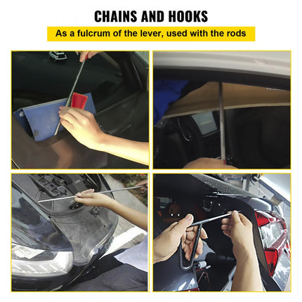 VEVOR Bar Dent Removal Kit, 20 stuks Verveloze Dent Repair Bars, RVS Dent Bars, Whale Tail Dent Repair Tools, Professioneel Hagel Dent Removal Tool