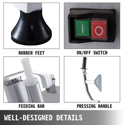 VEVOR Elektrische Groentesnijder Commerciële Keukenmachine 6 Snijschijven RVS