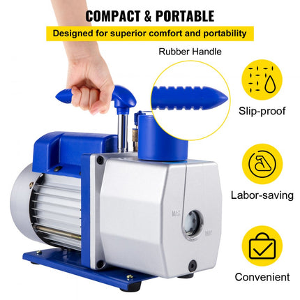 VEVOR Vacuümpomp Vacuumpomp Airco Vacuumpomp 6 Cfm Vacuümpomp Vacuümpomp Tweetraps airconditioning 1/2 Hp Hvac