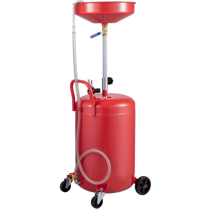 VEVOR olie-opvangwagen 75L olie-opvangapparaat, motorolie opvangcontainer voor afvalolie olie-extractor met luchtklep, afvoer voor vloeibare brandstof, 38,5 cm trechterhoogte, met wiel voor eenvoudige olieverwijdering