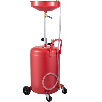 VEVOR olie-opvangwagen 75L olie-opvangapparaat, motorolie opvangcontainer voor afvalolie olie-extractor met luchtklep, afvoer voor vloeibare brandstof, 38,5 cm trechterhoogte, met wiel voor eenvoudige olieverwijdering