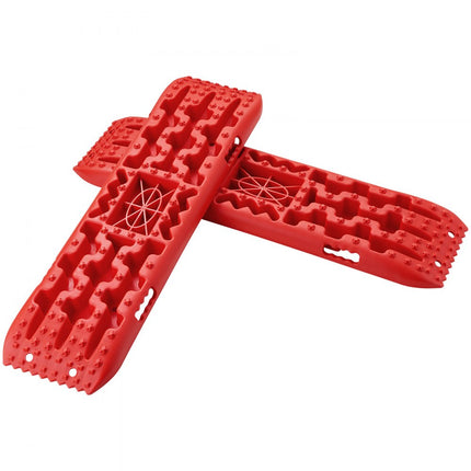 VEVOR 2 stuks tractieborden tractietape PP modder sneeuwzand lang rood