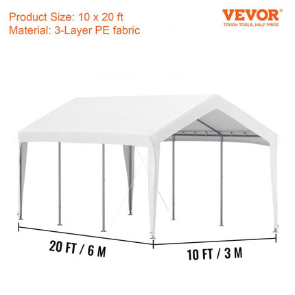VEVOR Carports vervangend dak Pe vervangend zeildoek paviljoendak autotent partytent tuintent 3x6m