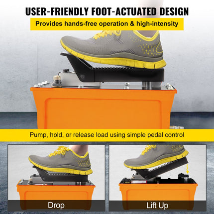 VEVOR pneumatische hydraulische pomp 700bar luchtvoetpomp met slang
