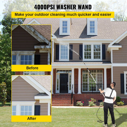 VEVOR Hogedrukreiniger met schoon waterpistool 1,5-4,6 m, Krachtige Gebruiksvriendelijke Hogedrukreiniger 4000 PSI, Flat Surface Cleaners Reinigen van horizontale oppervlakken, zoals dekken, enz.