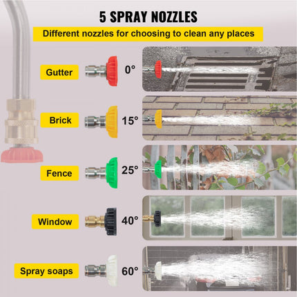 VEVOR Hogedrukreiniger met schoon waterpistool 1,5-4,6 m, Krachtige Gebruiksvriendelijke Hogedrukreiniger 4000 PSI, Flat Surface Cleaners Reinigen van horizontale oppervlakken, zoals dekken, enz.
