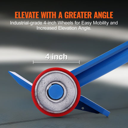 VEVOR koevoeten met wielen 152,4 cm palletbreker 4 ton laadvermogen Koevoeten Q235 koolstofstaal sloop- en koevoet lattenlift incl. handschoenen