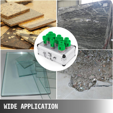 VEVOR Gatenzaag Gatenzaagset 6PCS Diamond Holesaw Set 20/25/40/45/50/68mm porcelain Portable M14 thread