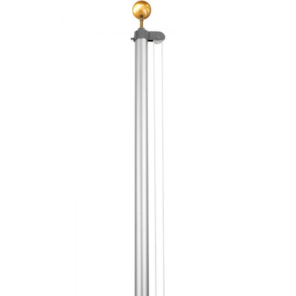 VEVOR 6,09 m afneembare vlaggenmast vlaggenmast Duitsland vlag vlaggen zilver