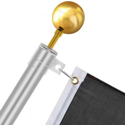 VEVOR Vlaggenmast Aluminium Telescopisch 7,3 m Vlaggenmast Duitsland Vlaggenmast Zilver