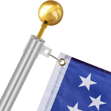 VEVOR Telescopische Vlaggenmast 9 m Vlaggenmast Duitsland Vlaggenmast Zilver