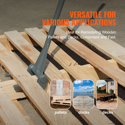 VEVOR palletbreker 137,2cm lamellenheffer 907kg draagvermogen koevoeten Q235 koolstofstaal sloop- & koevoet incl. handschoenen Pallet Buster universele constructie