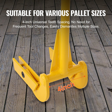 VEVOR palletbreker 114,3cm lamellenheffer 907kg draagvermogen koevoeten Q235 koolstofstaal sloop- & koevoet incl. handschoenen Pallet Buster universele constructie