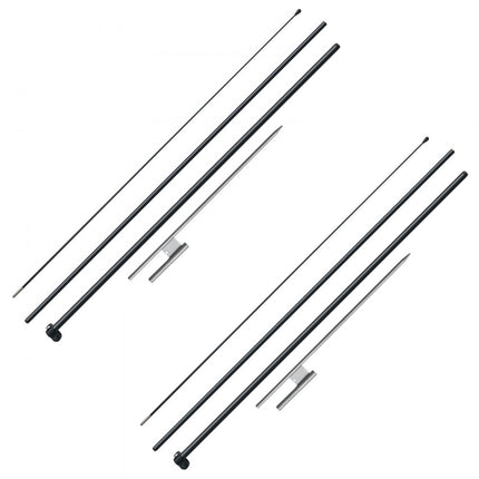 VEVOR set van 2 beachvlag vlaggenmast banner vlaggenmast 388,5cm grondpennen