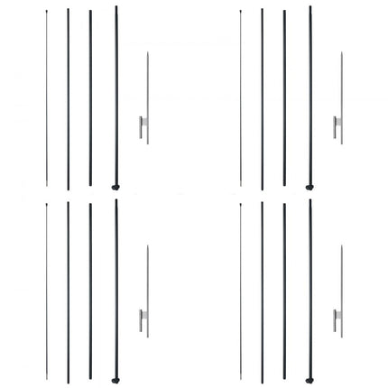 VEVOR set van 4 vlaggenmasten, beachvlagstokken met grondpennen, 498,5 cm
