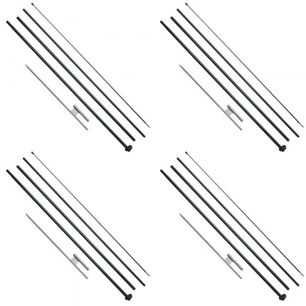 VEVOR set van 4 vlaggenmasten, beachvlagstokken met grondpennen, 498,5 cm
