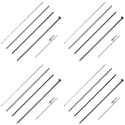 VEVOR set van 4 vlaggenmasten, beachvlagstokken met grondpennen, 498,5 cm